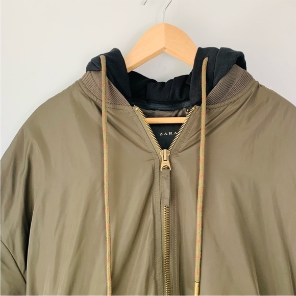 Zara Hooded Bomber Jacket RARE - Picture 3 of 8